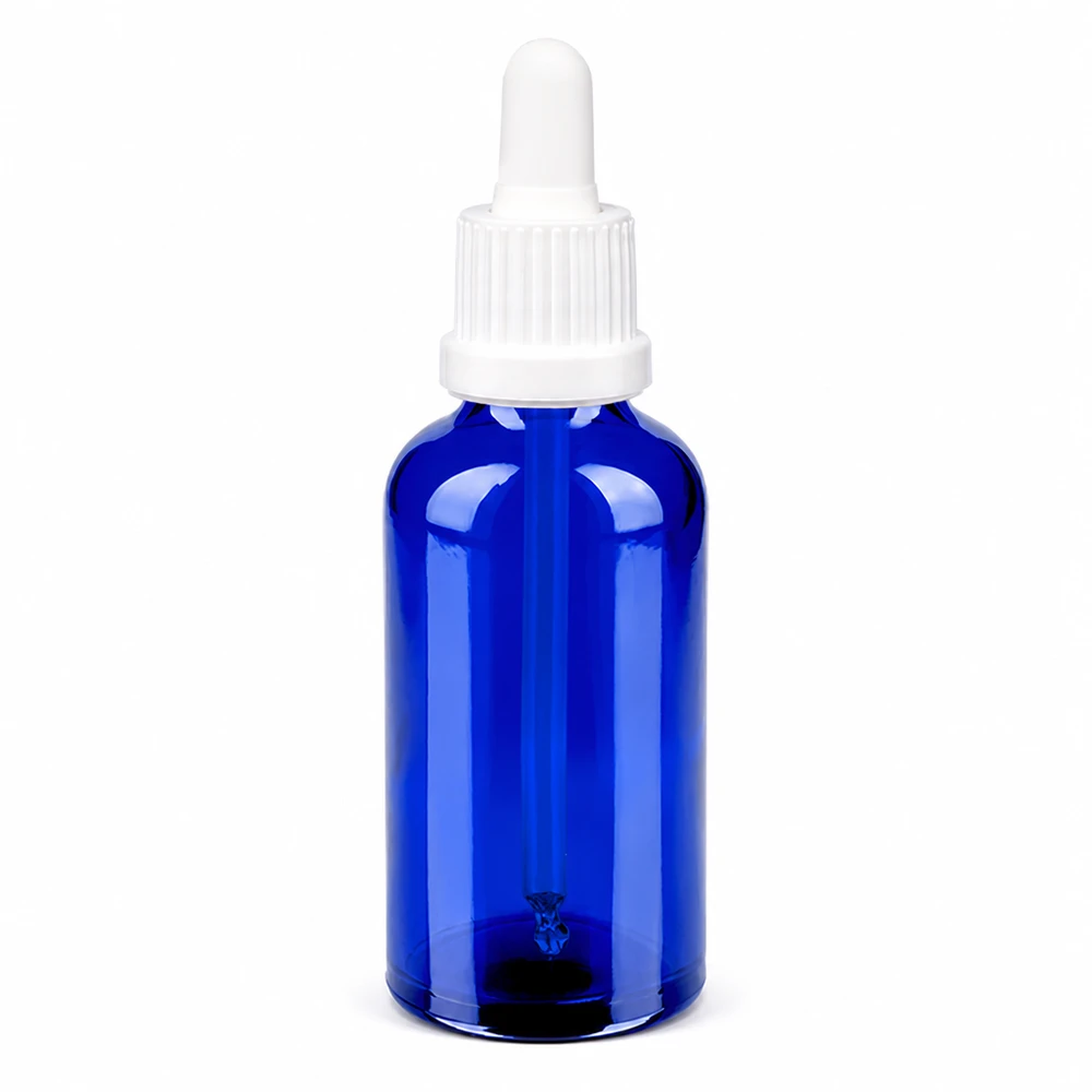50 ml pipetteflaske hvid OV BlueLine UT18/50 50 ml pipetteflaske blå med hvid hætte OV BlueLine UT18/50 til præcis dosering