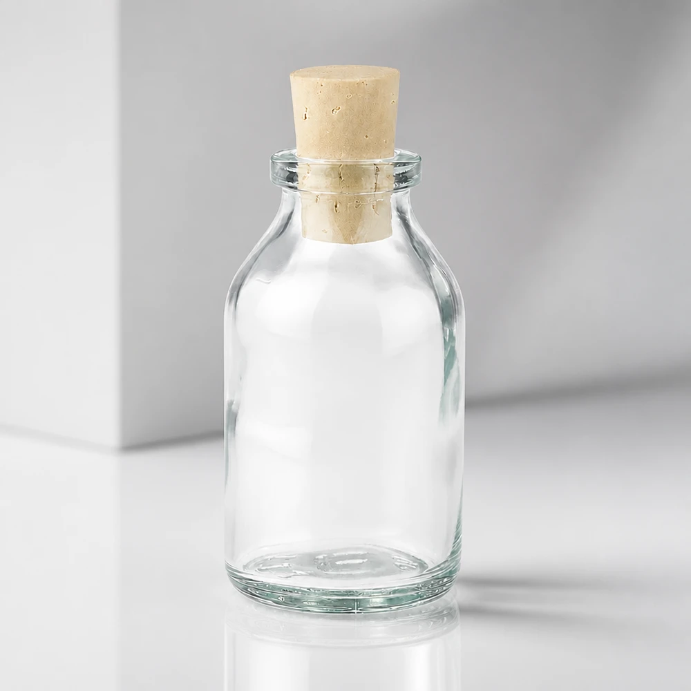 Klar glasflaske 20ml med kork 11/14mm Wiederverschließbare Glasflasche 20ml mit Naturkorken für Öle und Essenzen