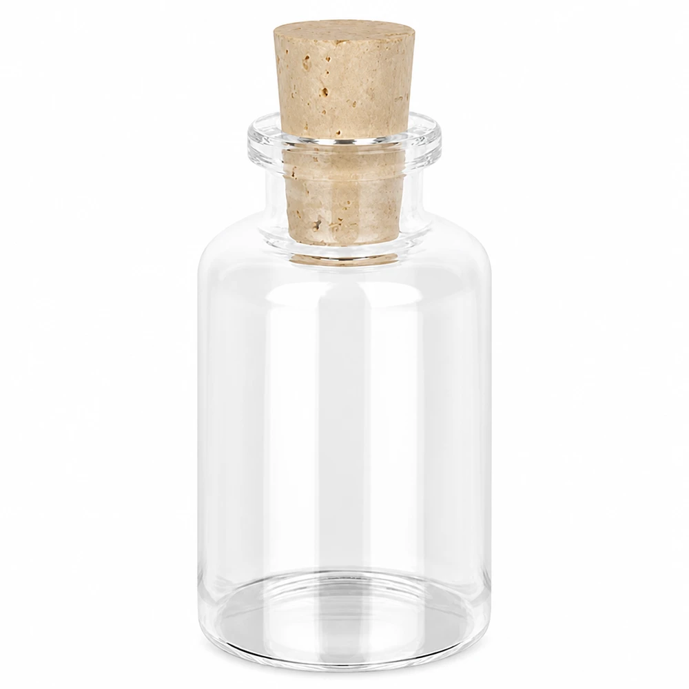 Flaske klart glas 30ml med kork 11/14mm Apothekerflasche Klarglas 30ml mit Naturkorkverschluss 14mm für Öle Salze und Dekorationen