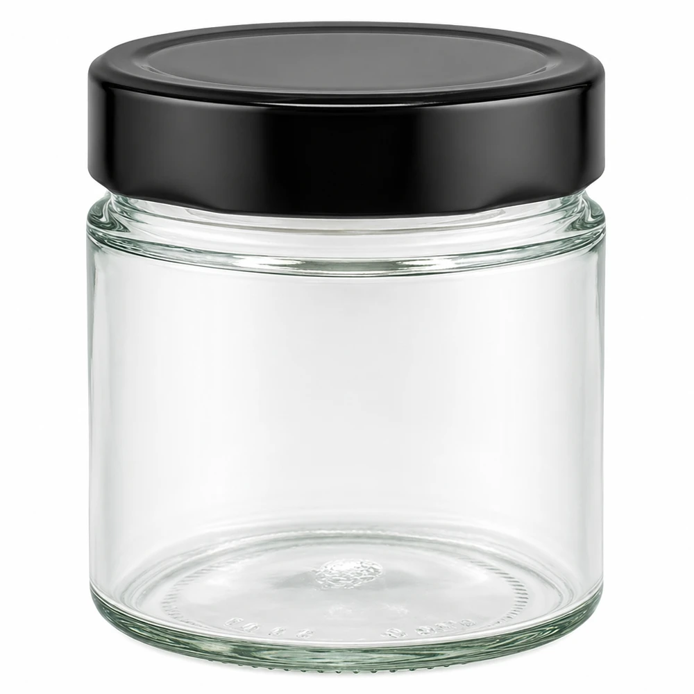 135 ml rund krukke + BasicSeal-låg sort dyb UNiTWIST 135 ml rund krukke + BasicSeal-låg sort dyb UNiTWIST