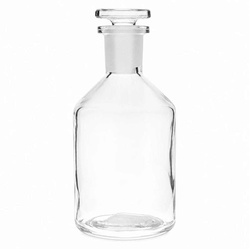 Steep neck-flaske 50 ml klar glasprop med smal hals Gennemsigtig flaske med smal hals og konisk bryst, 50 ml, med indslibet glasprop