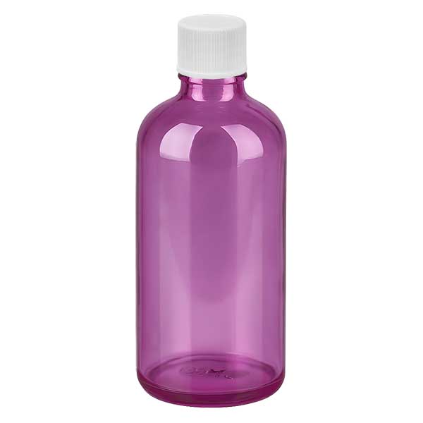 100 ml flaske 11 mm skruelåg hvid standard PurpleLine UT18/100