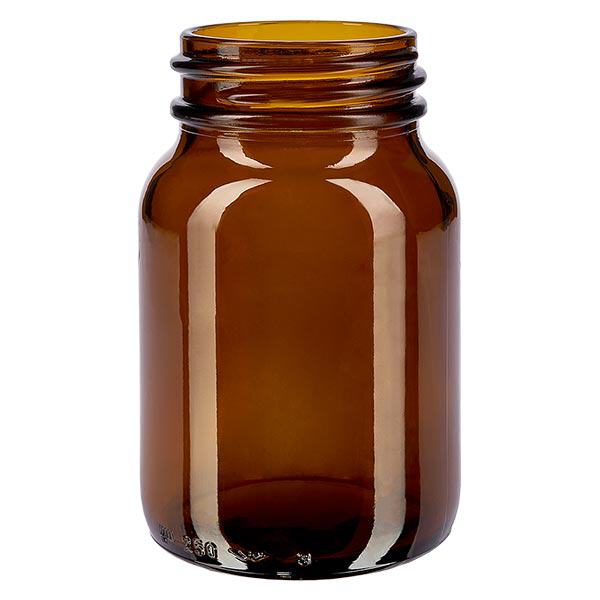 250 ml flaske med bred hals, ravfarvet glas