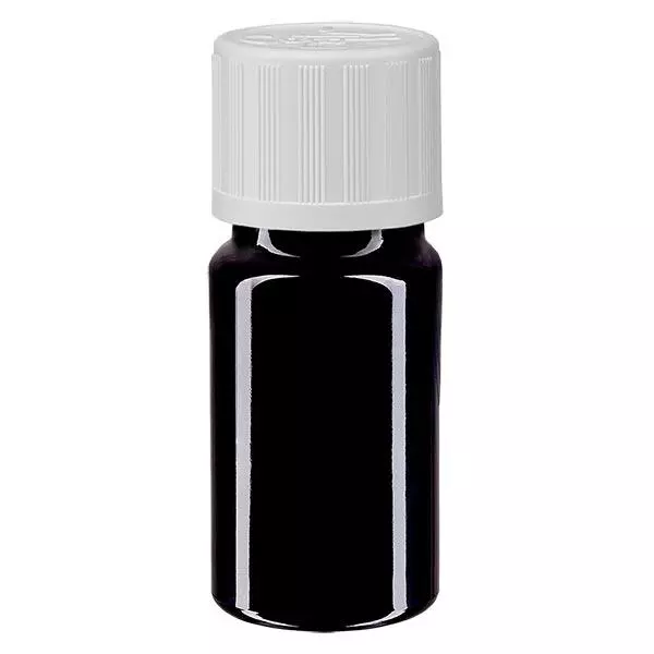 Apoteksflaske viol. 5ml skruelåg hvid KiSi St Apoteksflaske viol. 5ml skruelåg hvid KiSi St