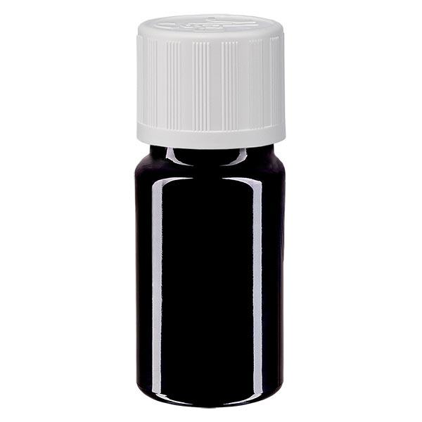 Apoteksflaske viol. 5ml skruelåg hvid KiSi St Apoteksflaske viol. 5ml skruelåg hvid KiSi St