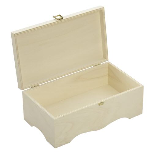 Trækasse (kiste) med støbt bund 35x20x13cm