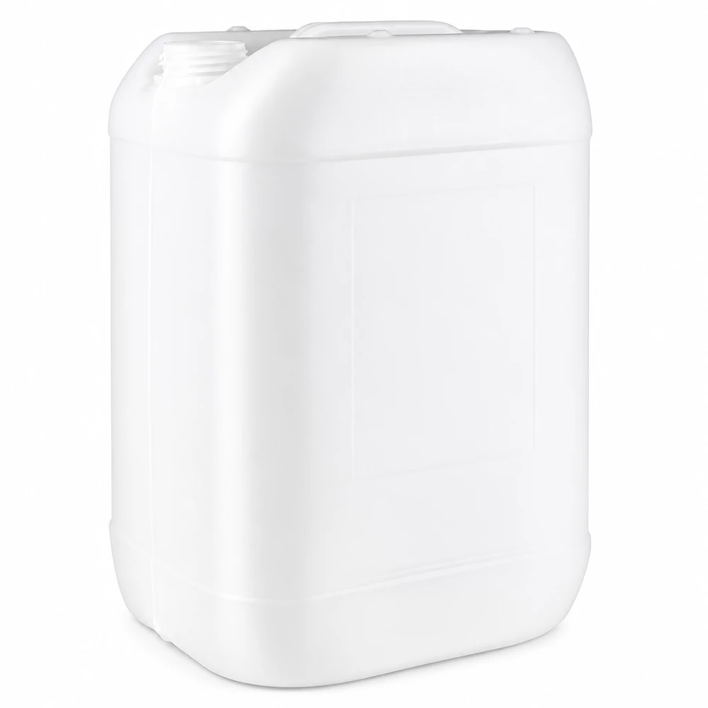 Beholder 25 liter uden låg Hvid plastdunk på 25 liter uden låg, fremstillet af HDPE, til sikker opbevaring