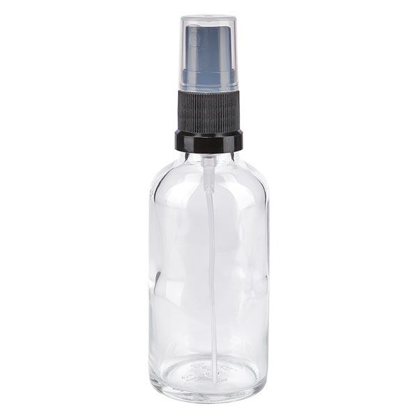 Apotekerflaske klar 50 ml spraytilbehør sort Apotekerflaske klar 50 ml spraytilbehør sort