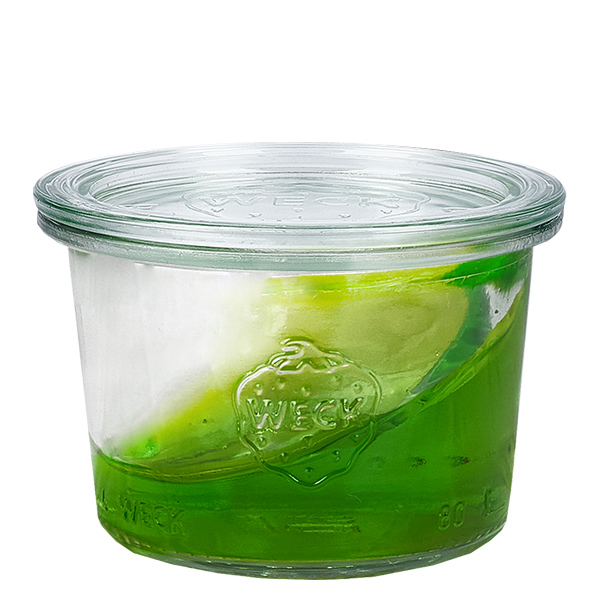 Sæt med 24 Weck-krukker 80 ml Briller med 24 glaslåg Sæt med 24 Weck-krukker 80 ml Briller med 24 glaslåg