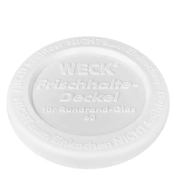 WECK konserveringslåg RR60 hvid transparent til krukke med rund kant 60 mm i diameter tilbehør til konserveringskrukker