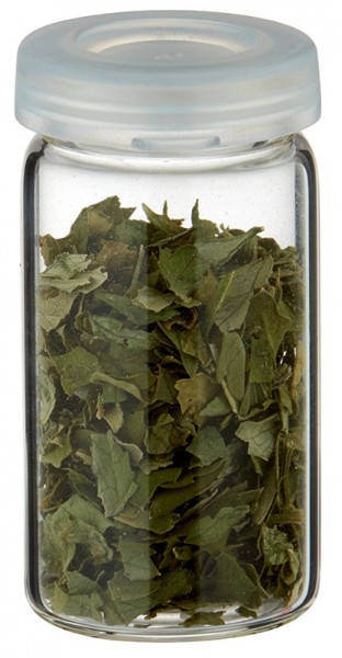 Idé til krydderikrukke: 5 ml tabletkrukke (krukke med rullet kant) i klart glas