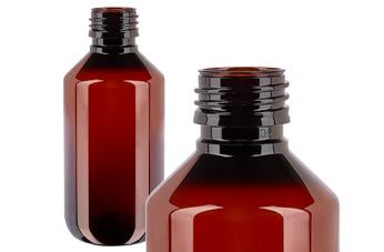Brune PET-medicinske flasker uden låg