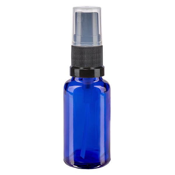 Apotekerflaske blå 20 ml spraytilbehør sort
