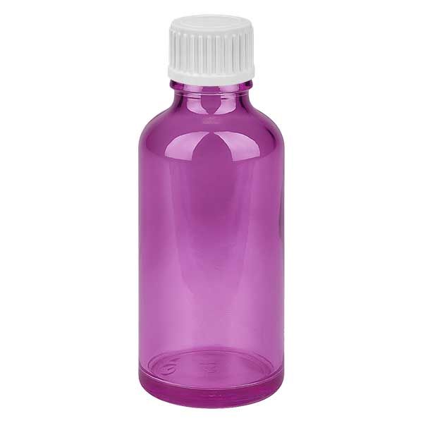 50 ml (globule) flaske 3 mm hældering hvid Standard PurpleLine. UT18/50
