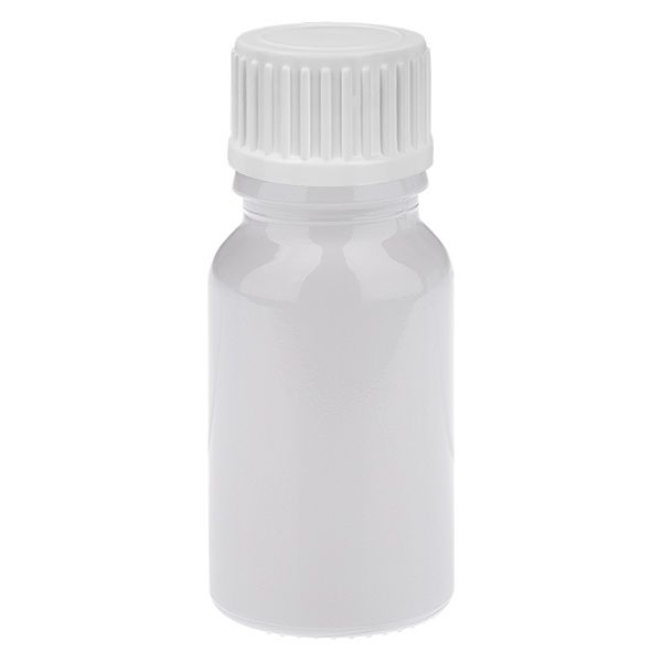 10 ml globulflaske 3 mm hældering hvid standardlukning WhiteLine UT18/10