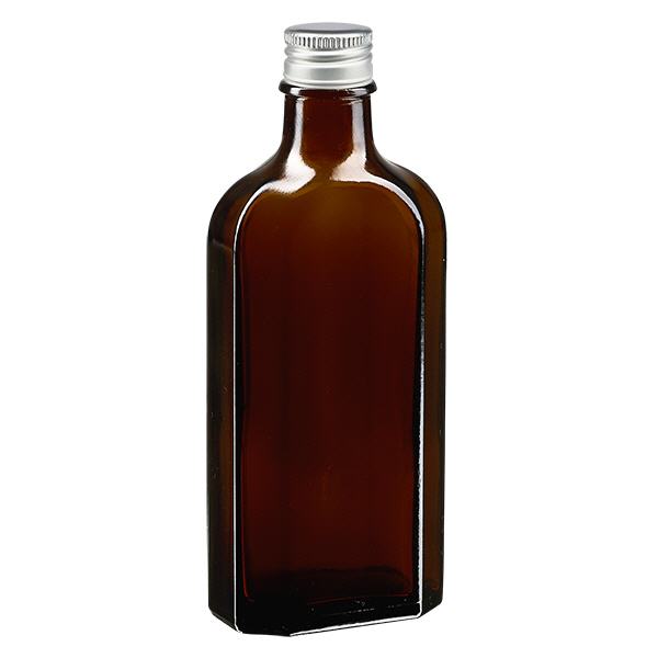 150 ml Meplat brun med aluminiumshætte sølv PP22