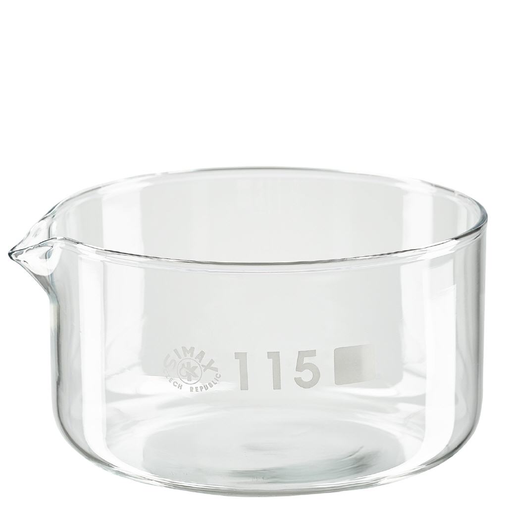 Krystalliseringsskål 500 ml med borosilikat-tud