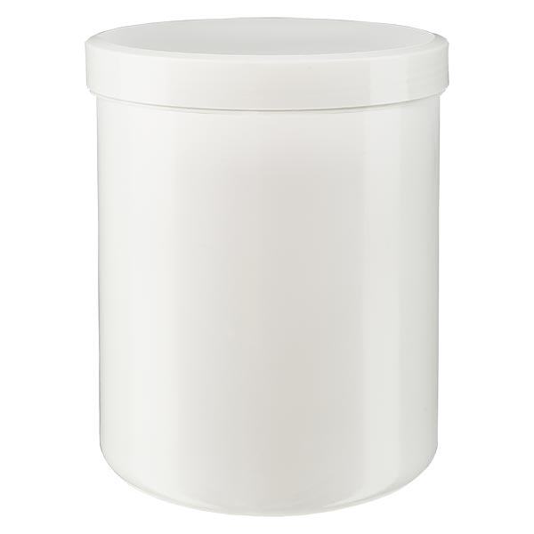 Salvekrukke 1000g hvid med hvidt skruelåg (PP)