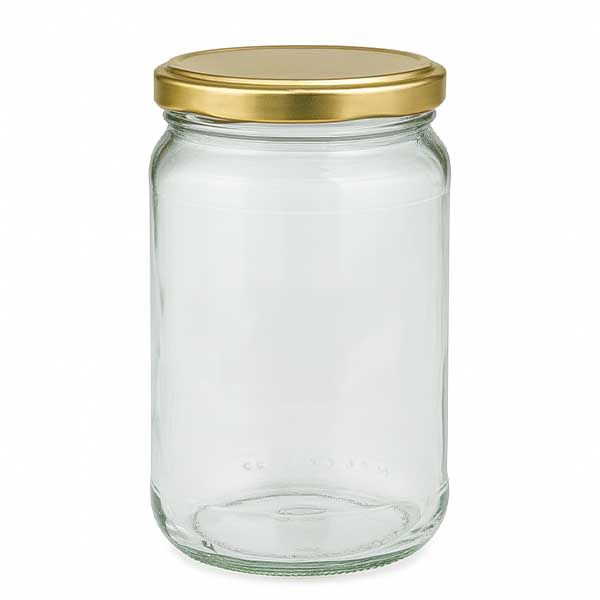 305 ml rund krukke med BasicSeal-låg i guld UNiTWIST