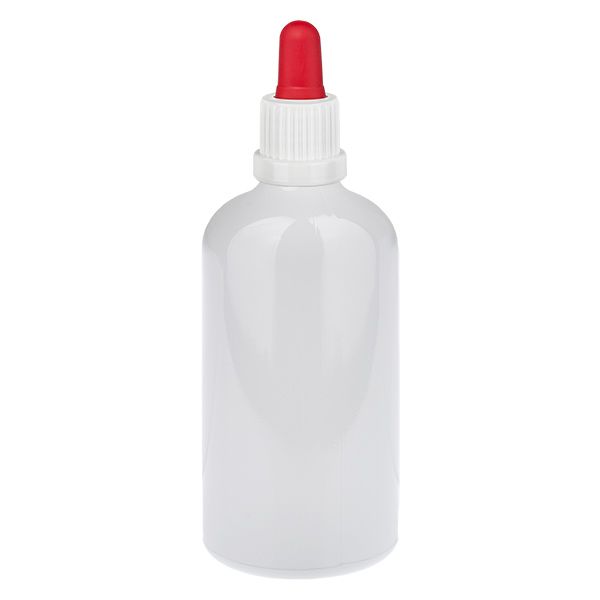 100 ml pipetteflaske hvid/rød originalitetslukning WhiteLine UT18/100