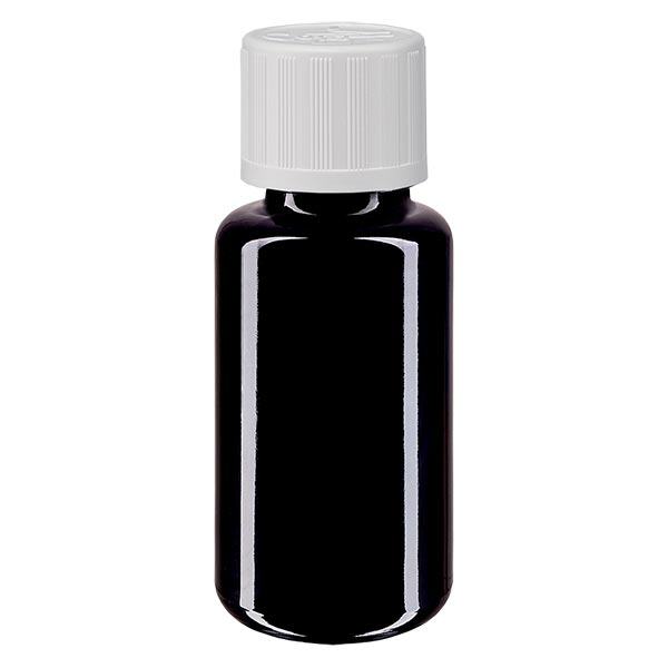 Apoteksflaske viol. 20ml dråbetæller hvid KiSi St