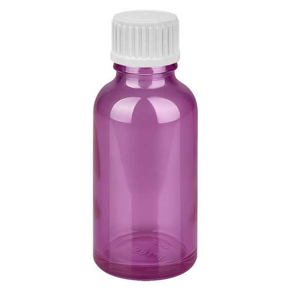 30 ml (kugle) flaske. 3 mm hældering hvid Standard PurpleLine. UT18/30
