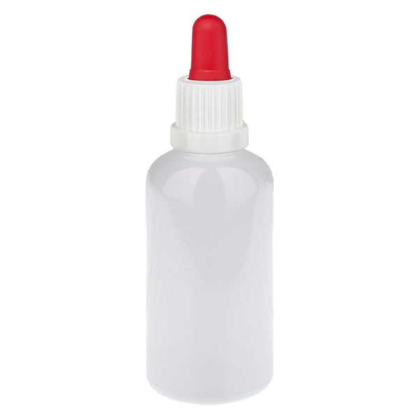 50 ml pipetteflaske hvid/rød originalitetslukning WhiteLine UT18/50