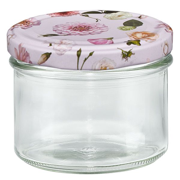 225 ml væltet glas + BasicSeal låg Blume rosa UNiTWIST