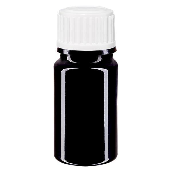 Apoteksflaske viol. 5ml skrue v. hvid. Kugler St