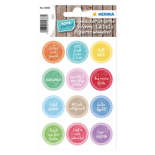 Klistermærker "Hüftgold" (24 klistermærker med glitter) 2 ark = 24 papirkli...