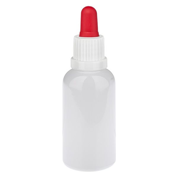 30 ml pipetteflaske hvid/rød Originalitetslukning WhiteLine UT18/30